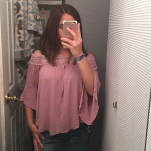 Lavender Off-the-Shoulder Blouse